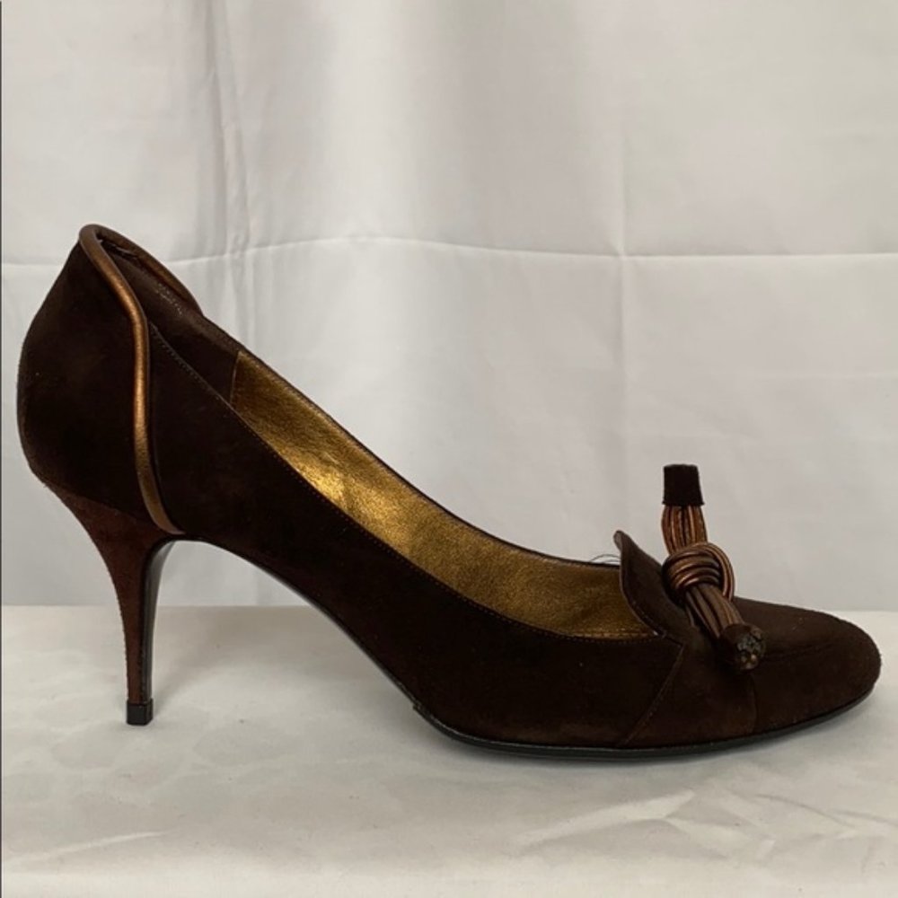 Givenchy Bronze Knot brown suede pumps EU 40 US 9.5 - Picture 4 of 12